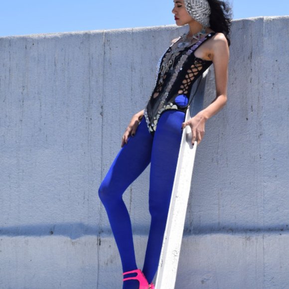 Haute Royal Blue  Pantyhose OS - Picture 4 of 7